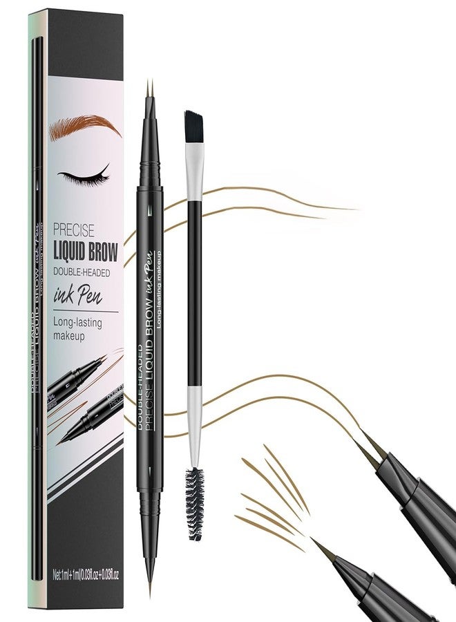FYEBOO Curved Eyebrow Pen - Eyebrow Pencil, Dual-Ended 2-Tip Eyebrow Pen with Precision Nibs, 0.01mm Ultra-Fine Tips Create Natural Hair-Like Brows, Last All-Day (01# Light Brown) - Image 1